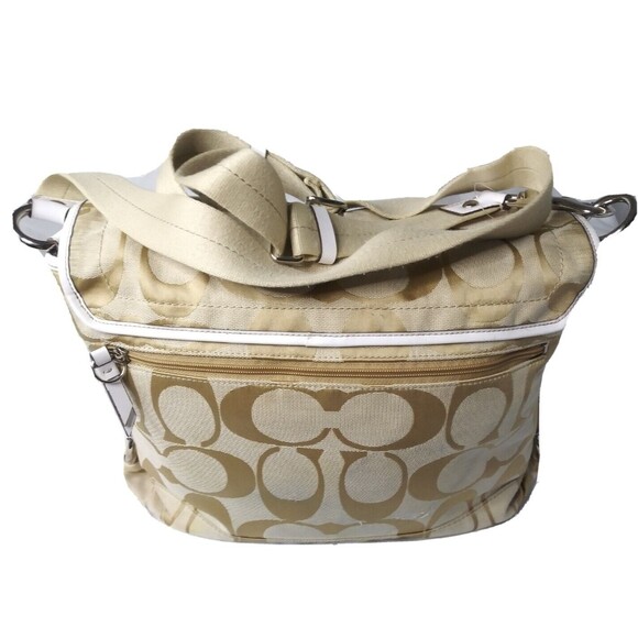 Coach Daisy Signature Messenger Bag F16557 Light Khaki & White - Picture 2 of 12